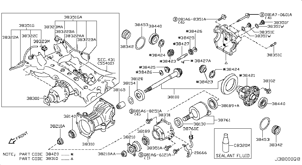 NISSAN 38342-4N500 - Simering, diferential aaoparts.ro