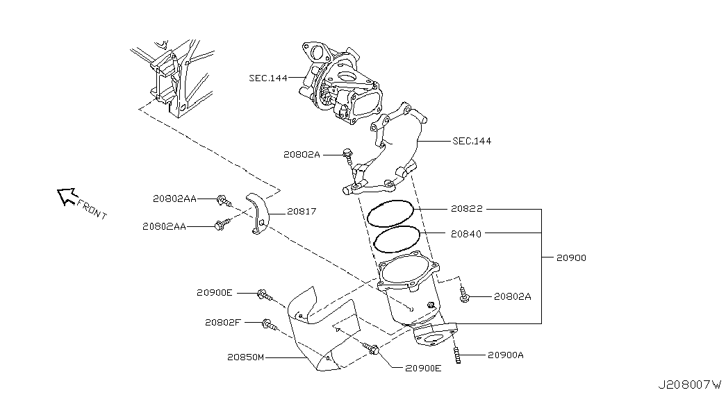 NISSAN B08A0-VK500 - Catalizator aaoparts.ro