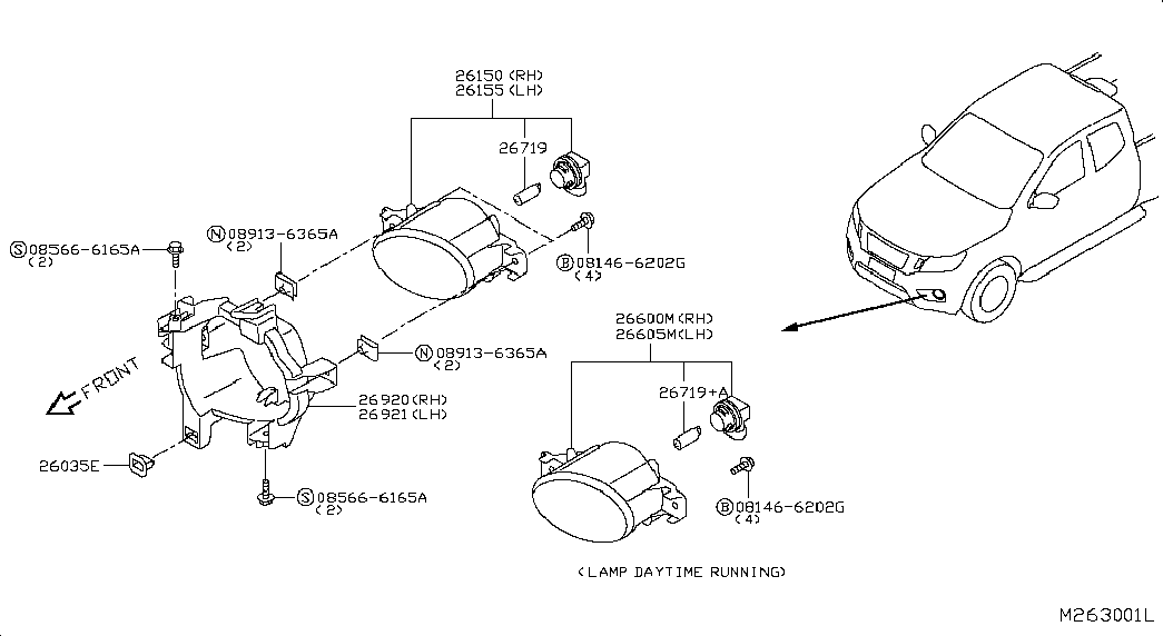 NISSAN 26155-8992A - Proiector ceata aaoparts.ro