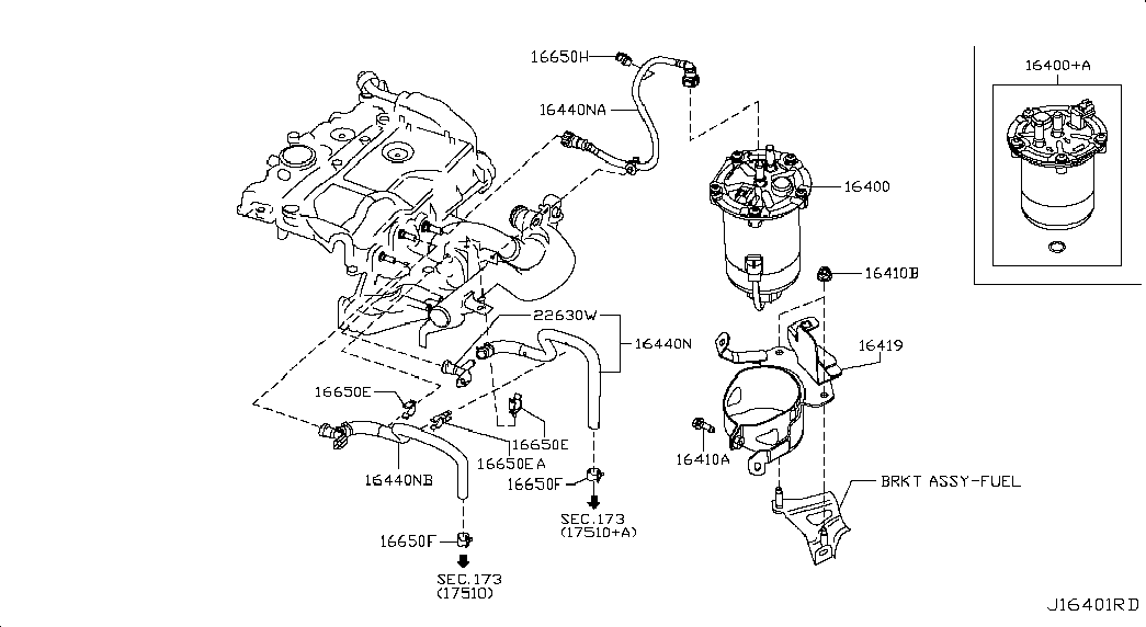 NISSAN 16400-00Q1K - Filtru combustibil aaoparts.ro