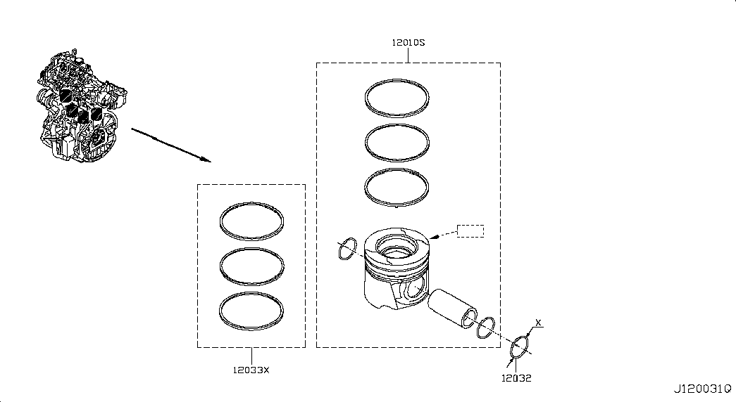 NISSAN A203300Q0F - Set segmenti piston aaoparts.ro