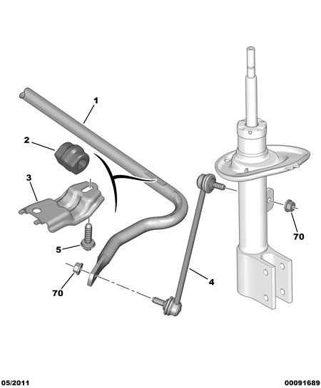 CITROËN 5094.E2 - Cuzinet, stabilizator aaoparts.ro