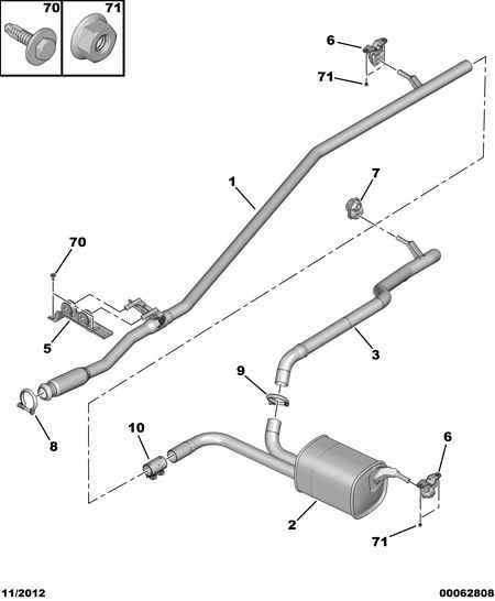 PEUGEOT 1713 77 - Conector teava, sistem de esapament aaoparts.ro