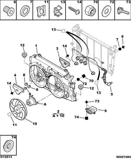 PSA 1253.66 - Ventilator, radiator aaoparts.ro