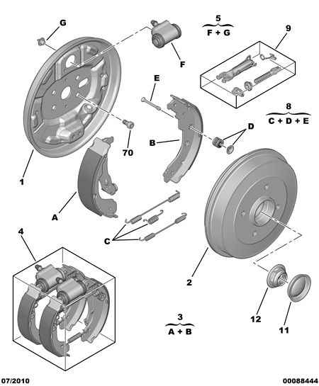 CITROËN 4242 20 - Set saboti frana aaoparts.ro