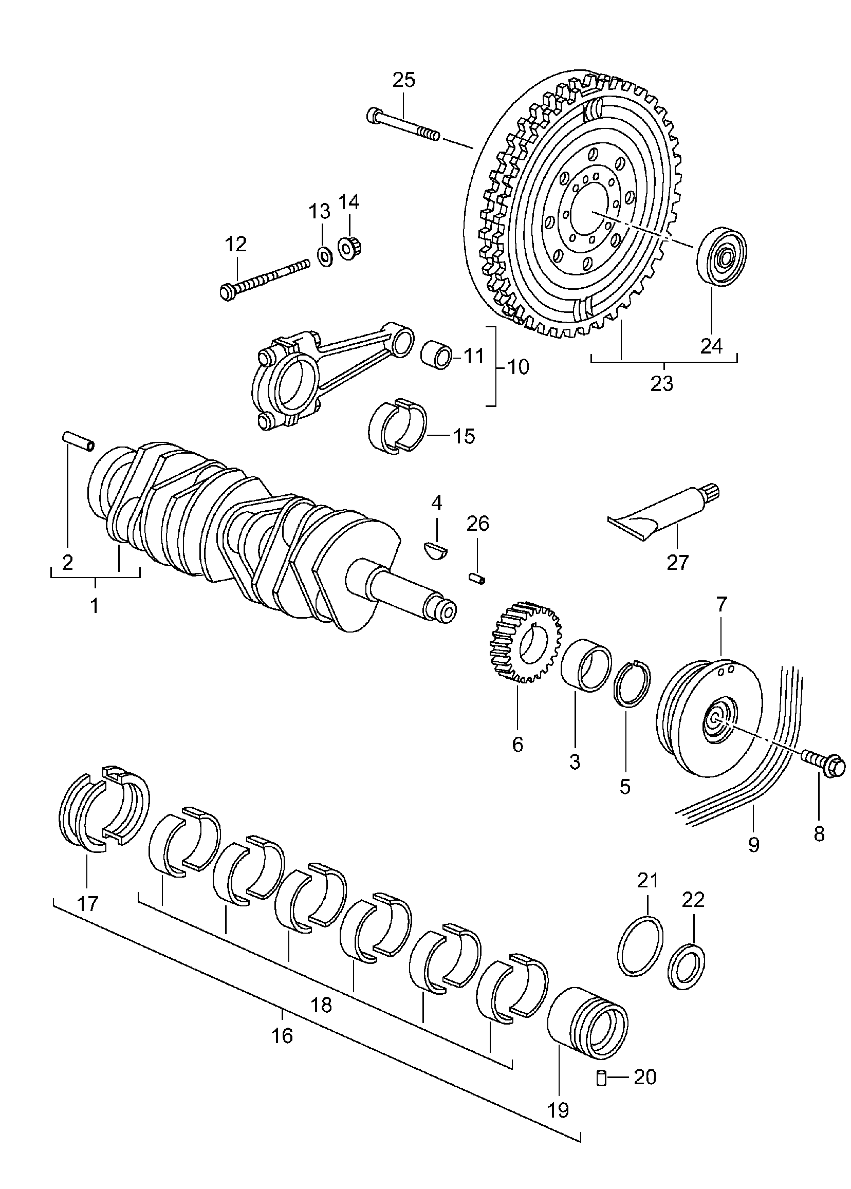 Porsche 999 192 379 50 - Curea transmisie cu caneluri aaoparts.ro