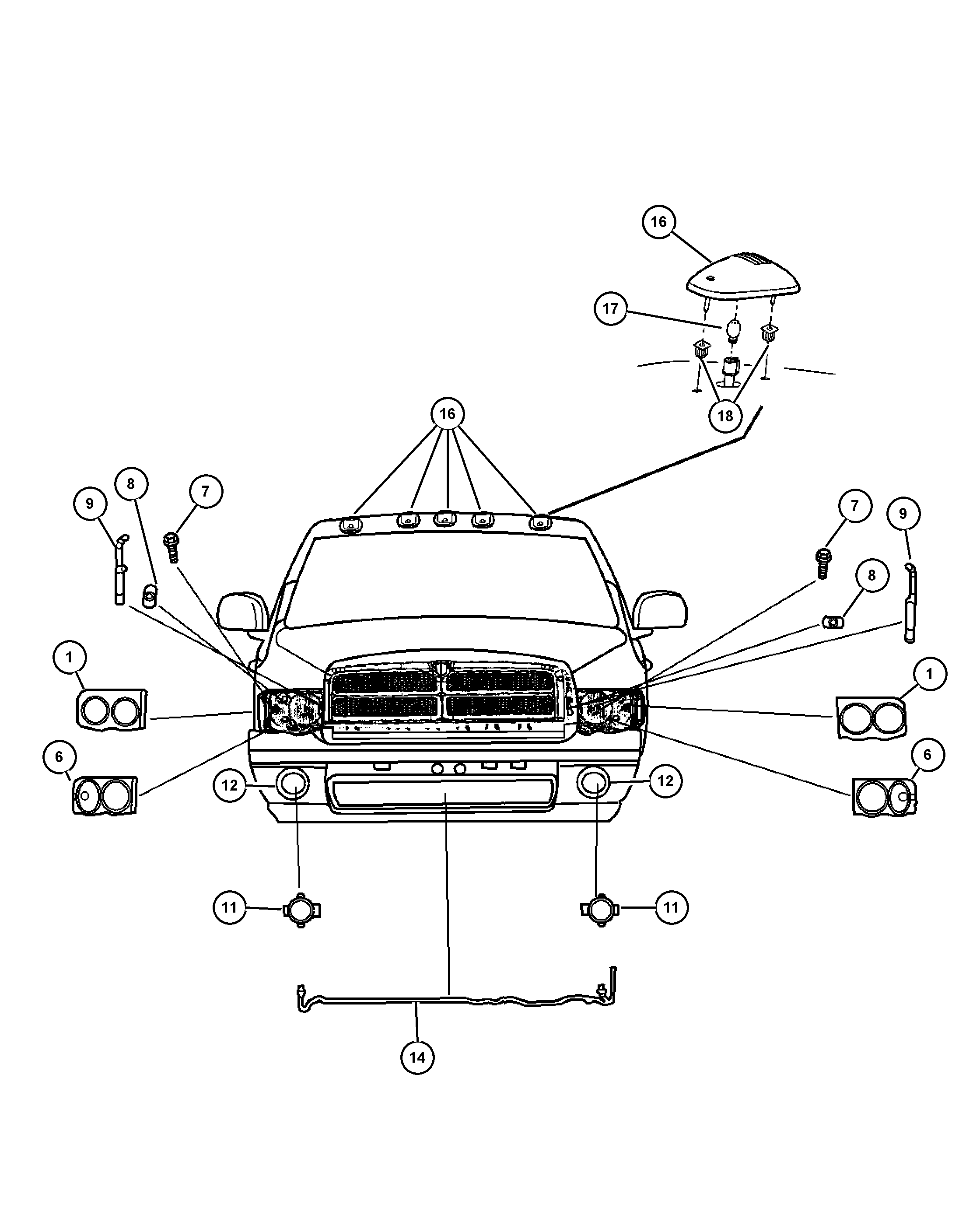 Chrysler L000 9006 - Bec, far principal aaoparts.ro