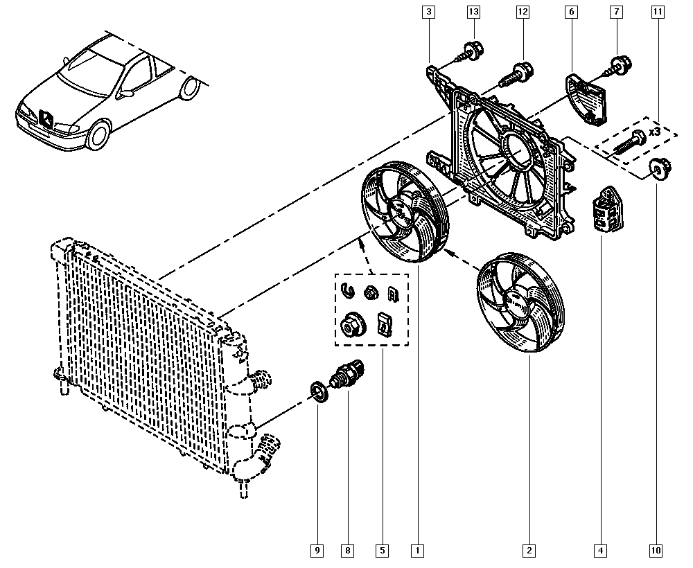 RENAULT 77 01 070 217 - Ventilator, radiator aaoparts.ro