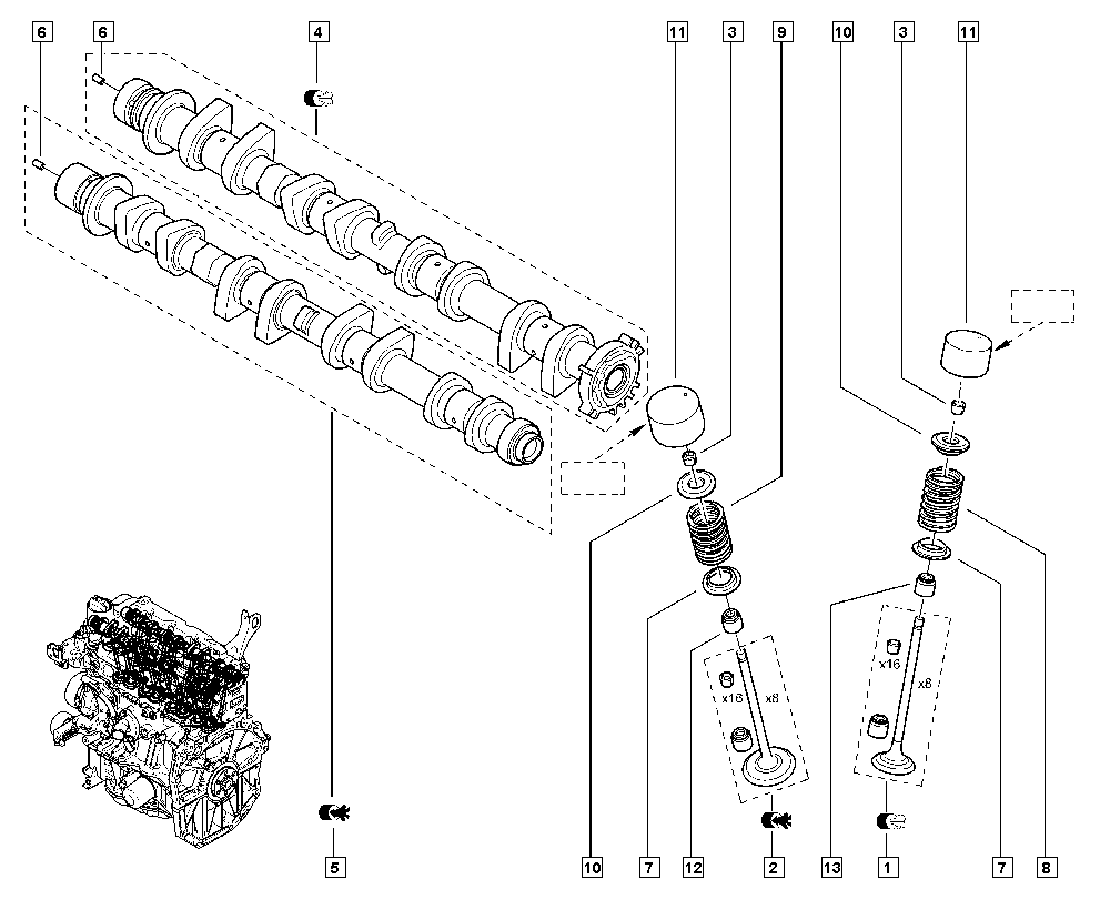 RENAULT 13 20 7CJ 40A - Etansare, supape aaoparts.ro