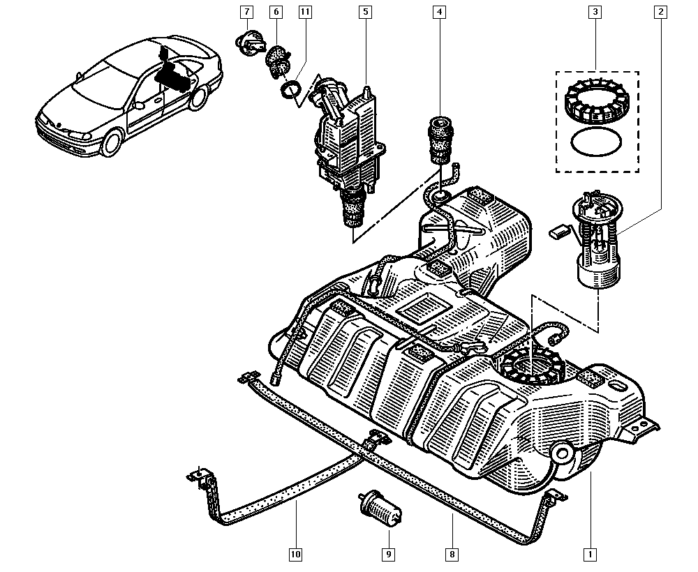 RENAULT 77 00 821 016 - Bandou de fixare, rezervor combustibil aaoparts.ro