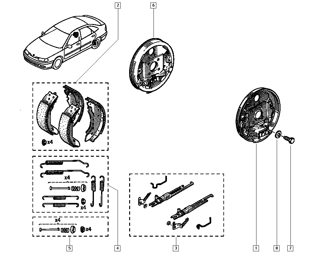 DACIA 77 01 203 979 - Set saboti frana aaoparts.ro