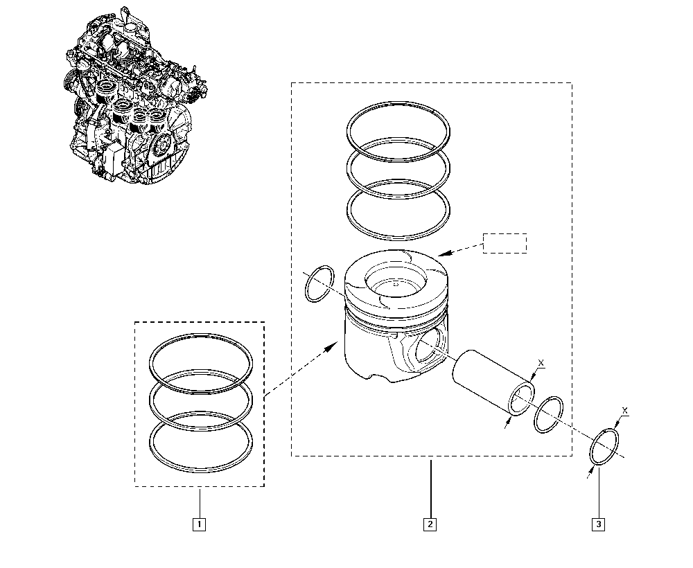 RENAULT 7701476733 - Set segmenti piston aaoparts.ro