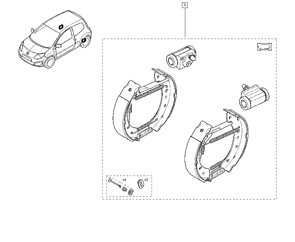 RENAULT 77 01 209 591 - Set saboti frana aaoparts.ro