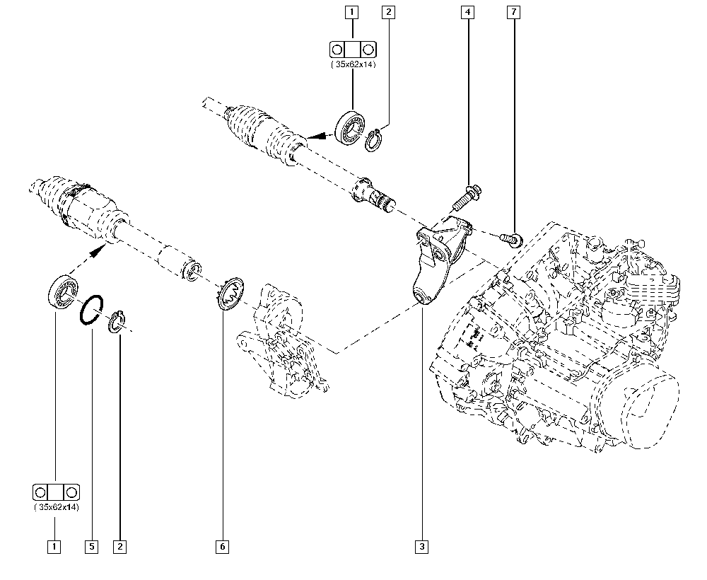 DACIA 77 00 112 085 - Lagar intermediar, ax cardanic aaoparts.ro