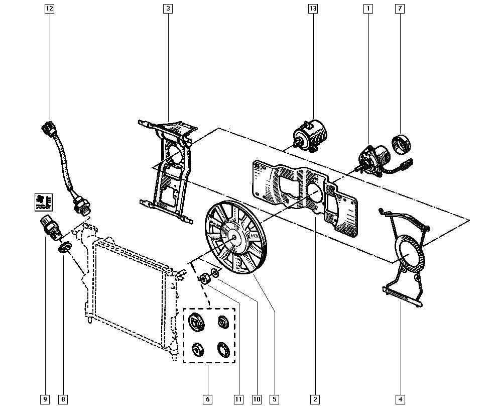 RENAULT 77 00 828 624 - Ventilator, radiator aaoparts.ro