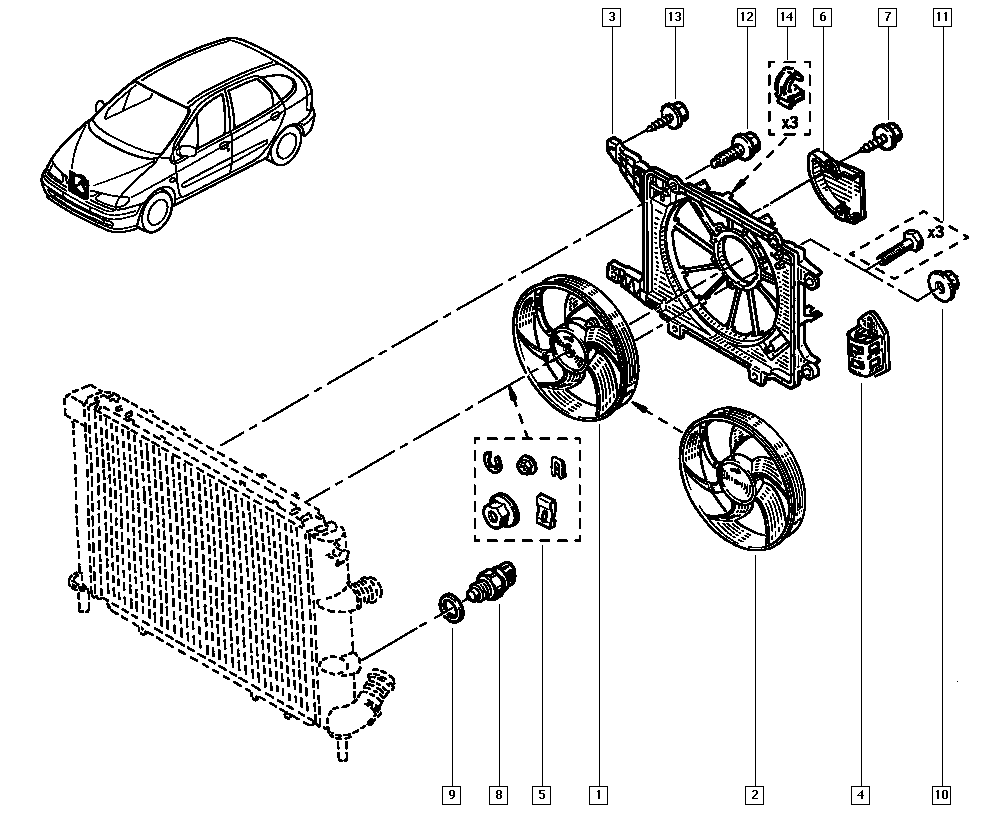 RENAULT 77 01 070 217 - Ventilator, radiator aaoparts.ro
