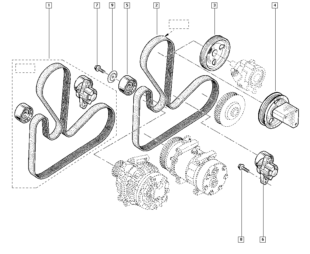 RENAULT 77 01 477 517 - Set curea transmisie cu caneluri aaoparts.ro