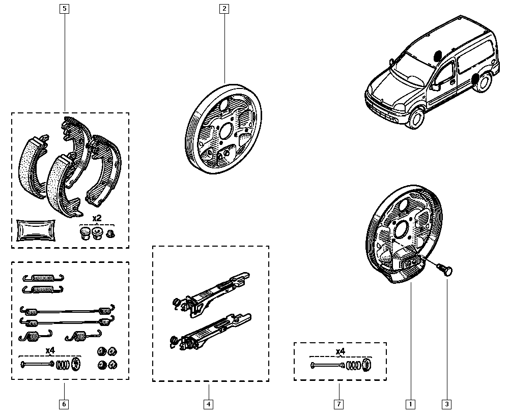 RENAULT 7701207555 - Set saboti frana aaoparts.ro