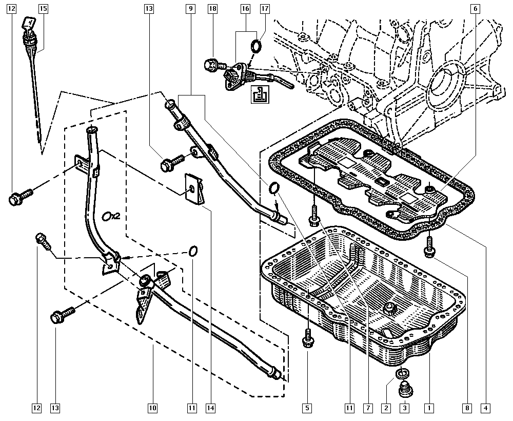 RENAULT 77 00 857 225 - Garnitura baie ulei aaoparts.ro