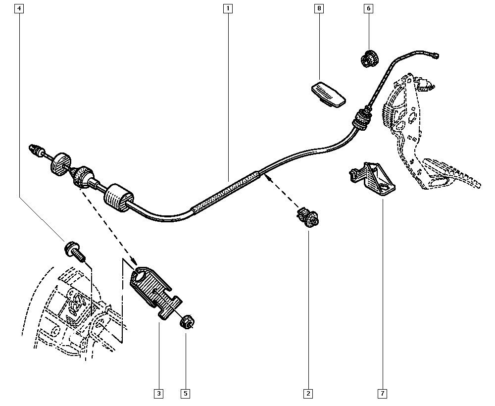 RENAULT 8200741825 - Cablu ambreiaj aaoparts.ro
