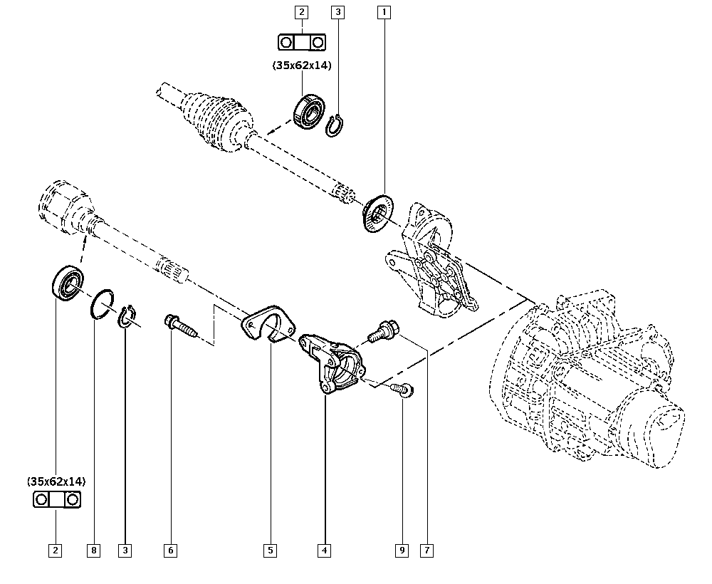 DACIA 77 00 112 085 - Lagar intermediar, ax cardanic aaoparts.ro
