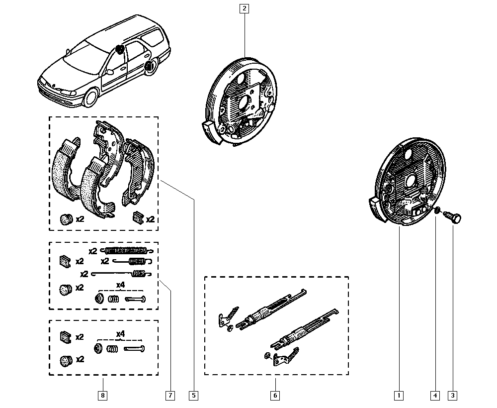 RENAULT 7701205339 - Set saboti frana aaoparts.ro