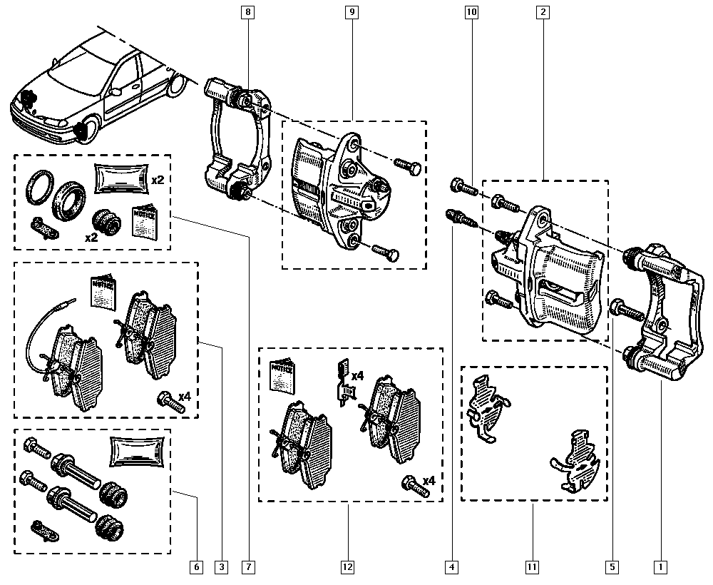 RENAULT 7701 203 714 - Set reparatie, etrier aaoparts.ro