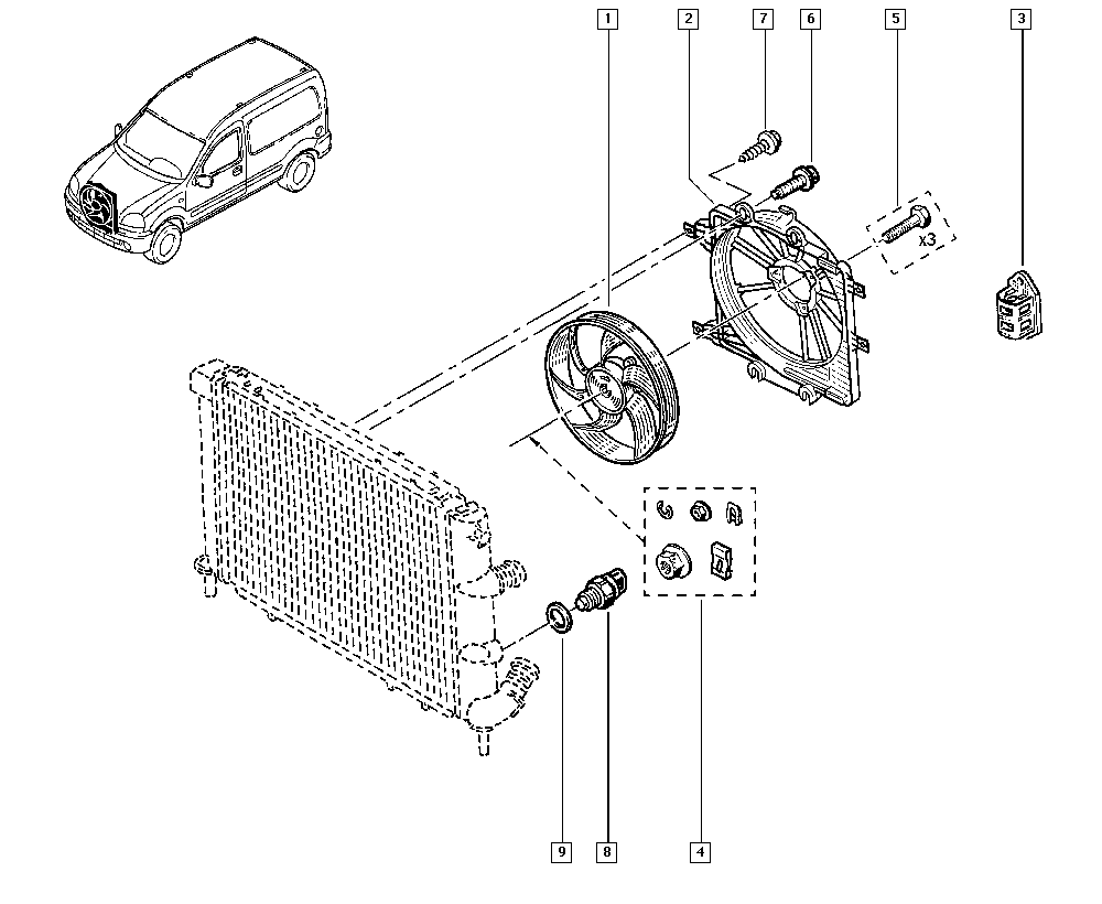 RENAULT 77 01 070 217 - Ventilator, radiator aaoparts.ro