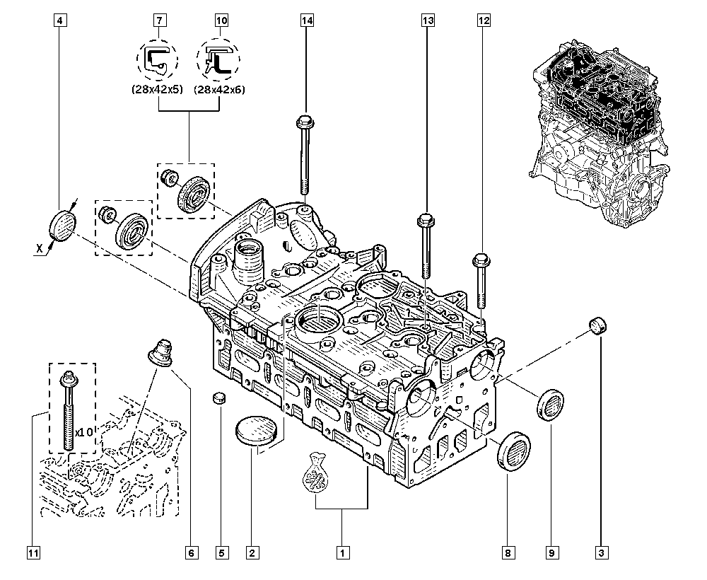 RENAULT 77 00 106 271 - Dop, gaura de montaj ax culbutori aaoparts.ro