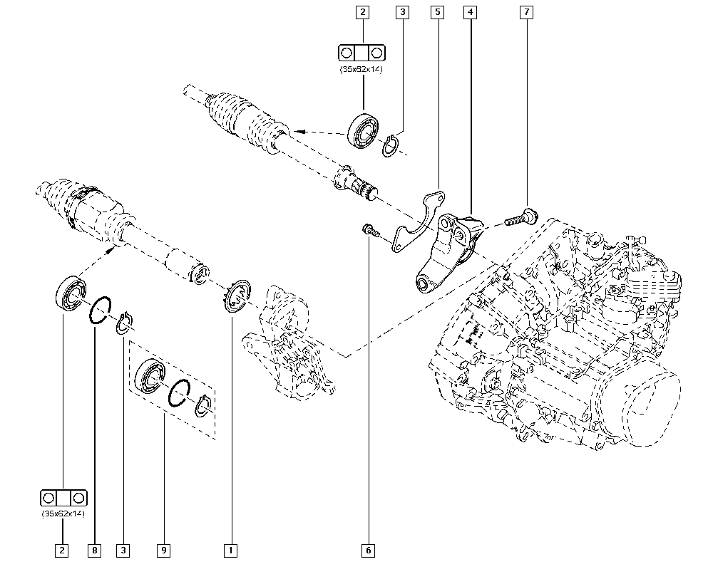 DACIA 77 00 112 085 - Lagar intermediar, ax cardanic aaoparts.ro