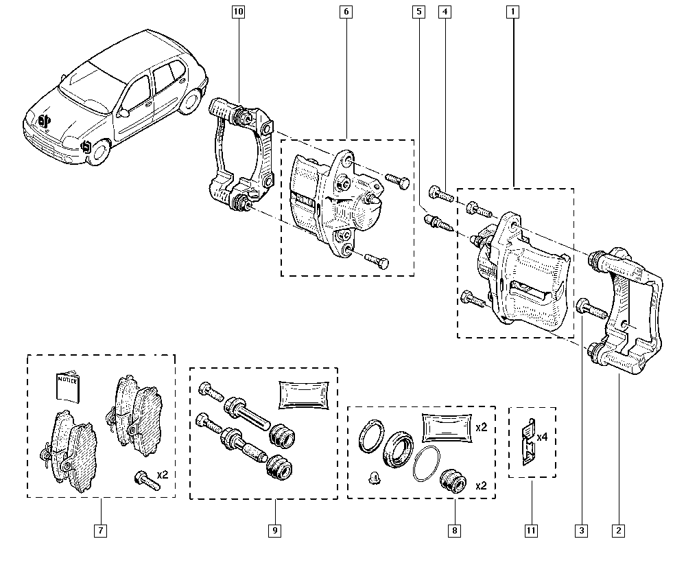 RENAULT 7701210142 - Set placute frana,frana disc aaoparts.ro