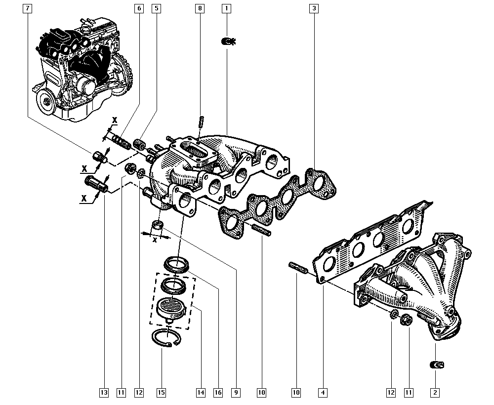 NISSAN 7703 027 076 - Surub, galerie evacuare aaoparts.ro