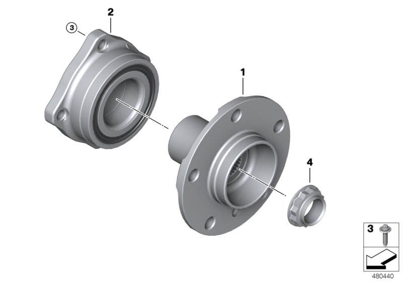 BMW (BRILLIANCE) 33 40 6 850 159 - Set rulment roata aaoparts.ro