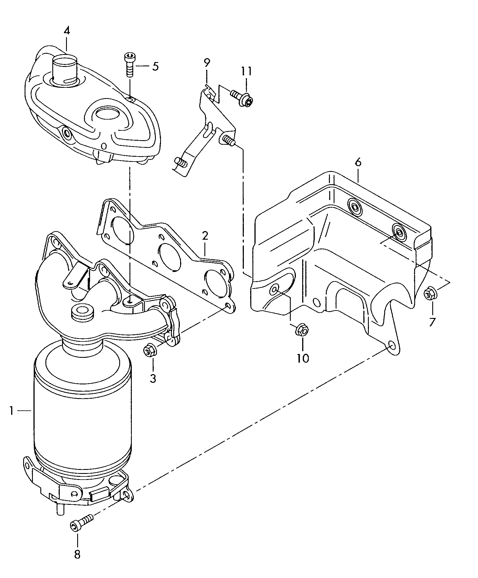 Seat 03E 253 039 A - Garnitura, galerie evacuare aaoparts.ro