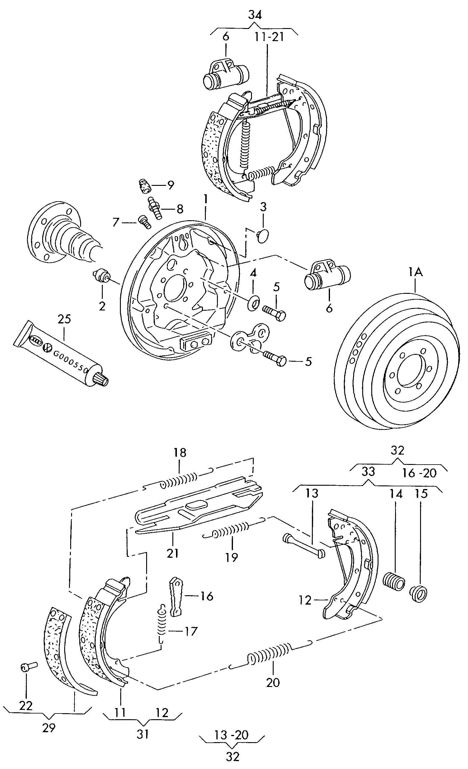 VW 6Q0 698 525 A - Set saboti frana aaoparts.ro