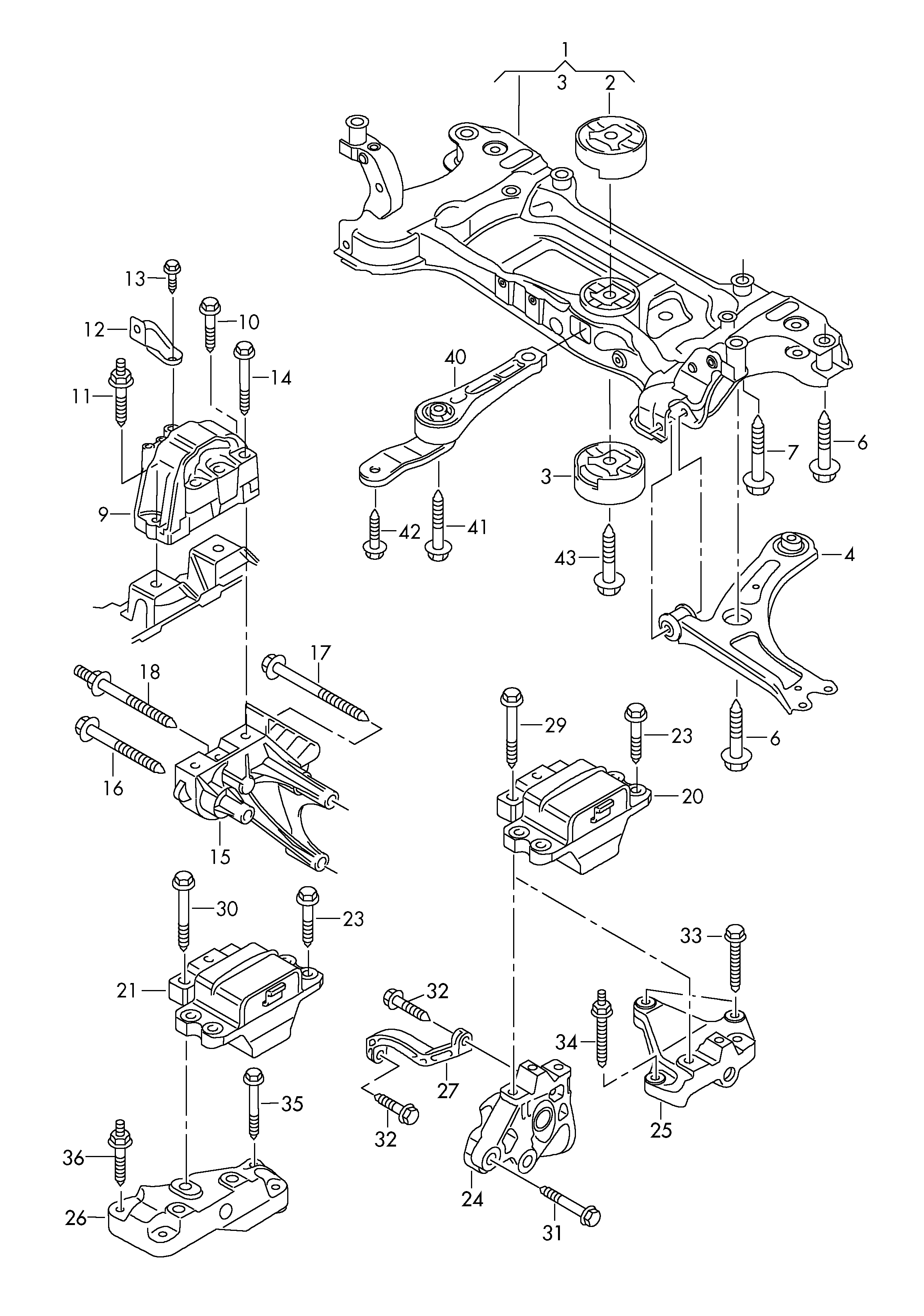 AUDI 1K0 199 313 AQ - Suport motor aaoparts.ro