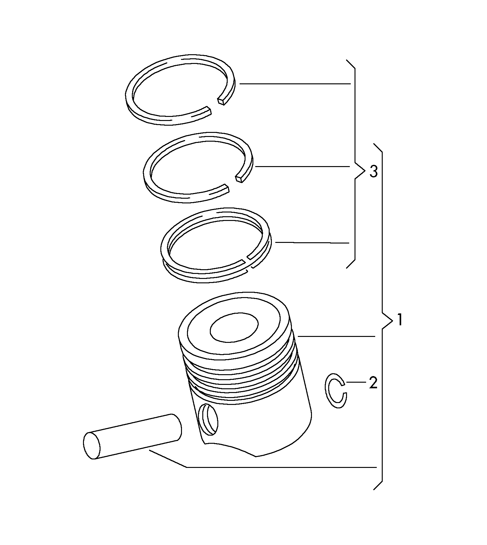 VAG 04E 198 151 K - Set segmenti piston aaoparts.ro