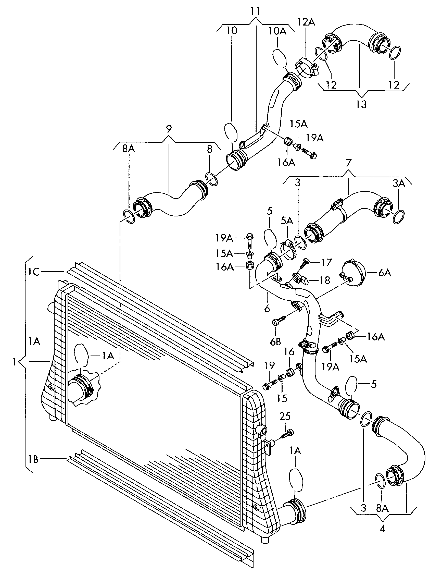 VAG 1K0 145 834 N - Furtun aer supraalimentare aaoparts.ro