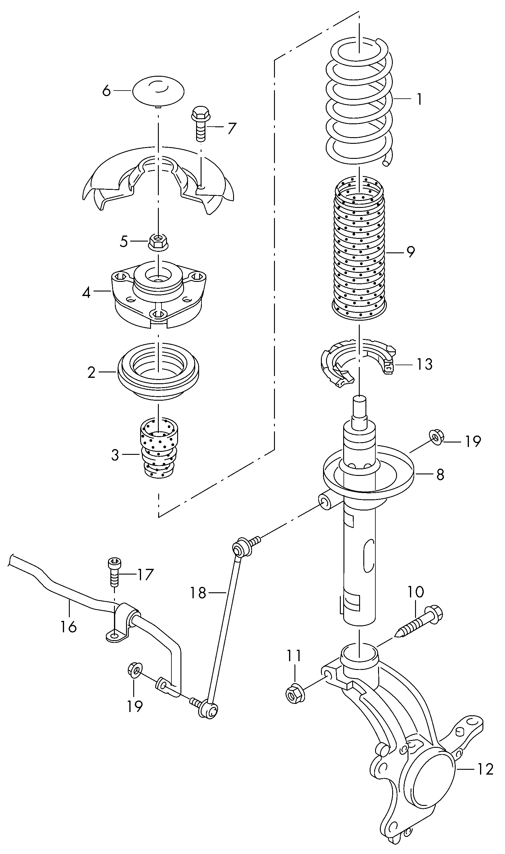 VAG 5Q0 411 315 A - Brat / bieleta suspensie, stabilizator aaoparts.ro