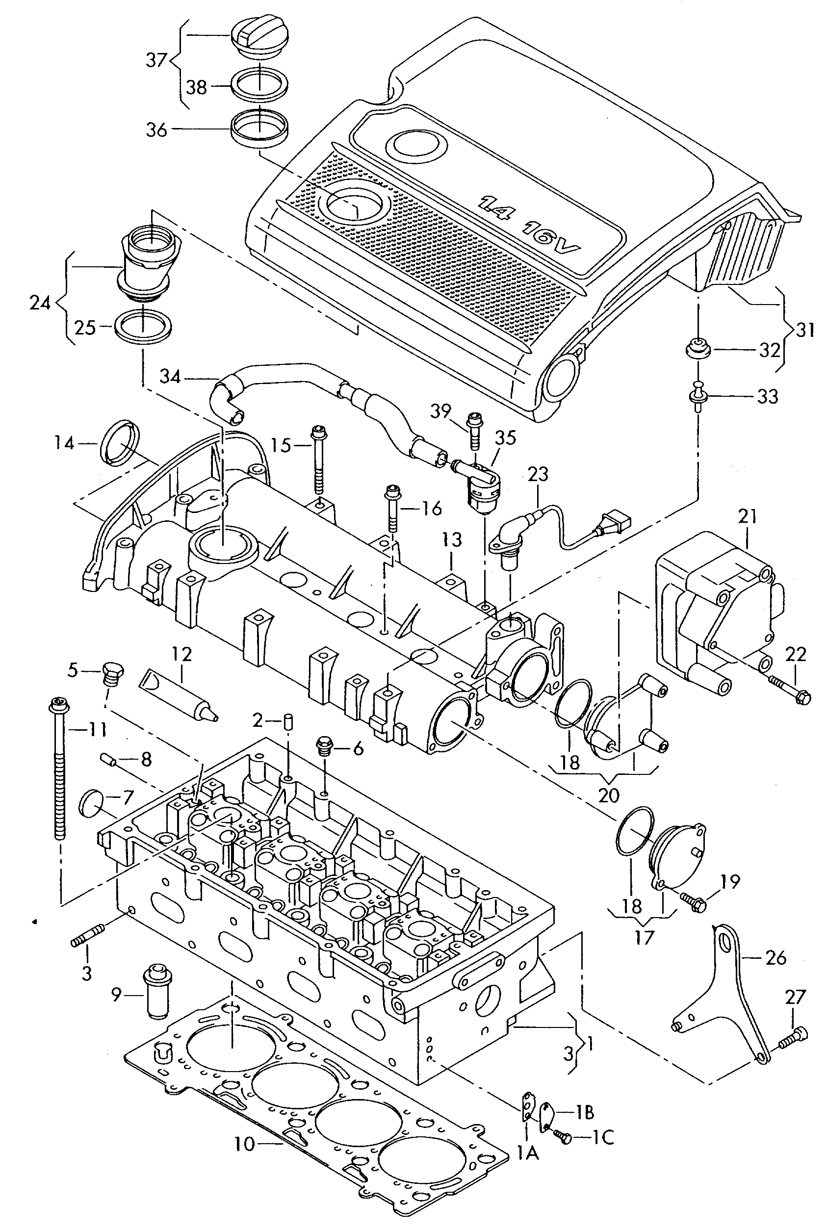 VW 036 115 302 R - Conducta, stut umplere ulei aaoparts.ro