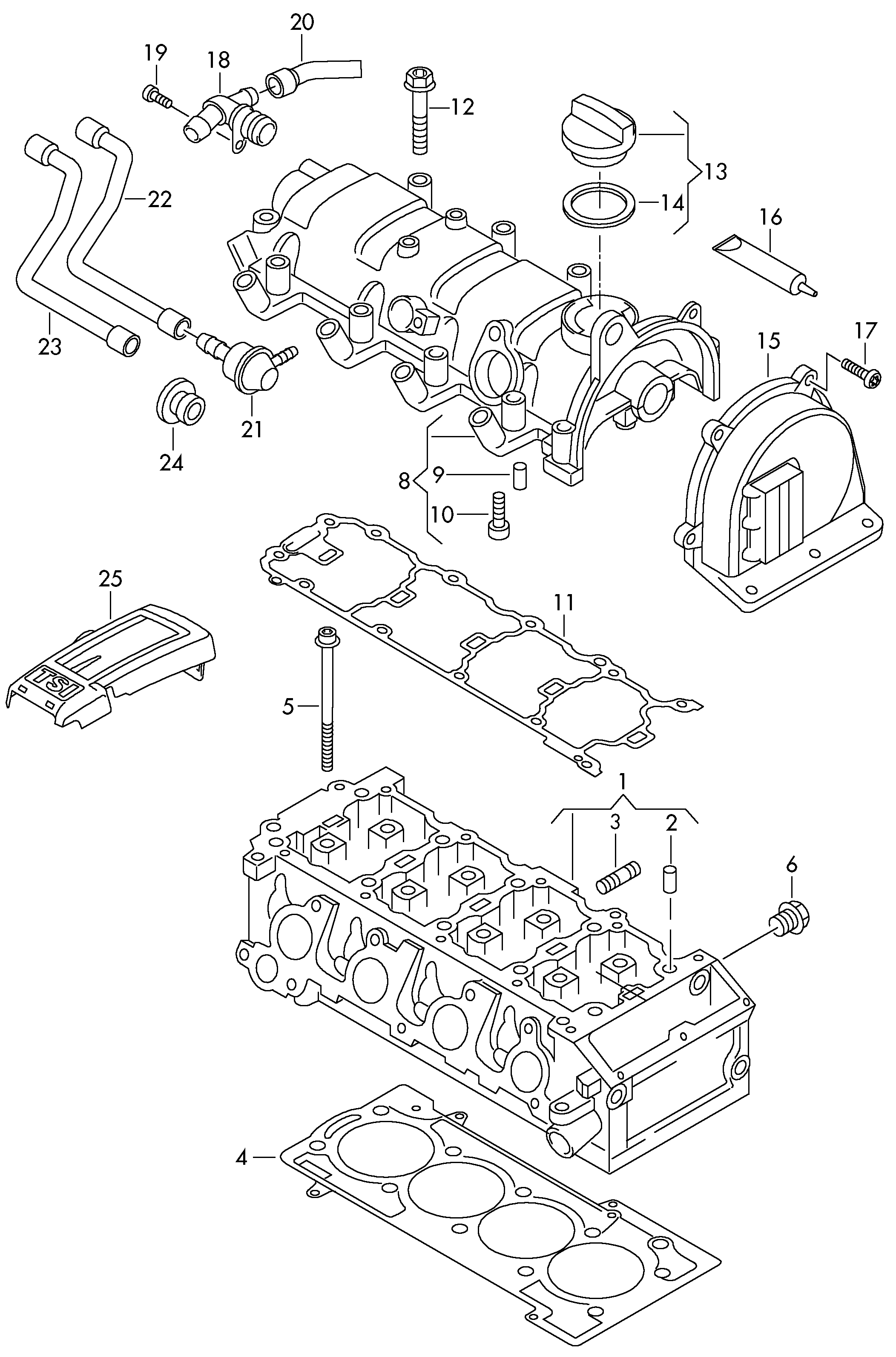 VW 03F 103 638 - Garnitura,aerisire bloc motor aaoparts.ro