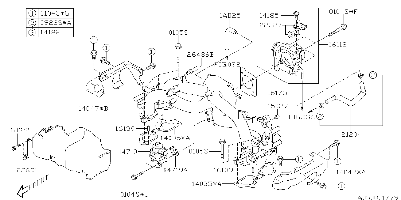 Subaru 14035-AA421 - Garnitura, galerie admisie aaoparts.ro