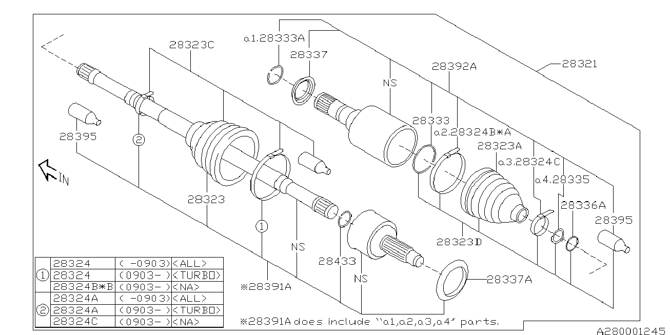 Subaru 28391-AJ001 - Set articulatie, planetara aaoparts.ro