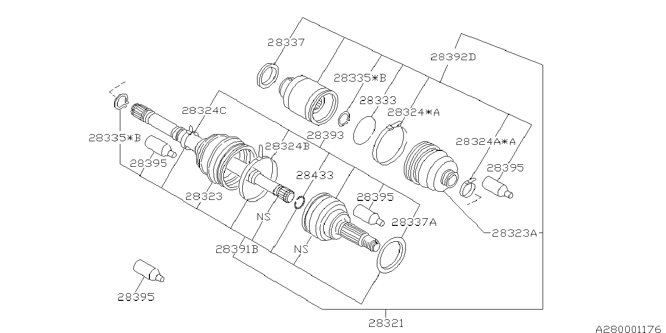 Subaru 28021-AC171 - Set articulatie, planetara aaoparts.ro