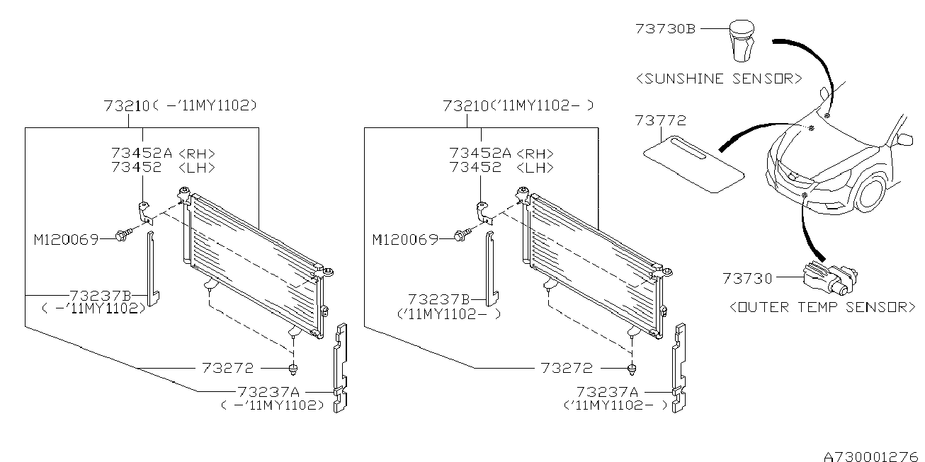 Subaru 73210AJ001 - Condensator, climatizare aaoparts.ro