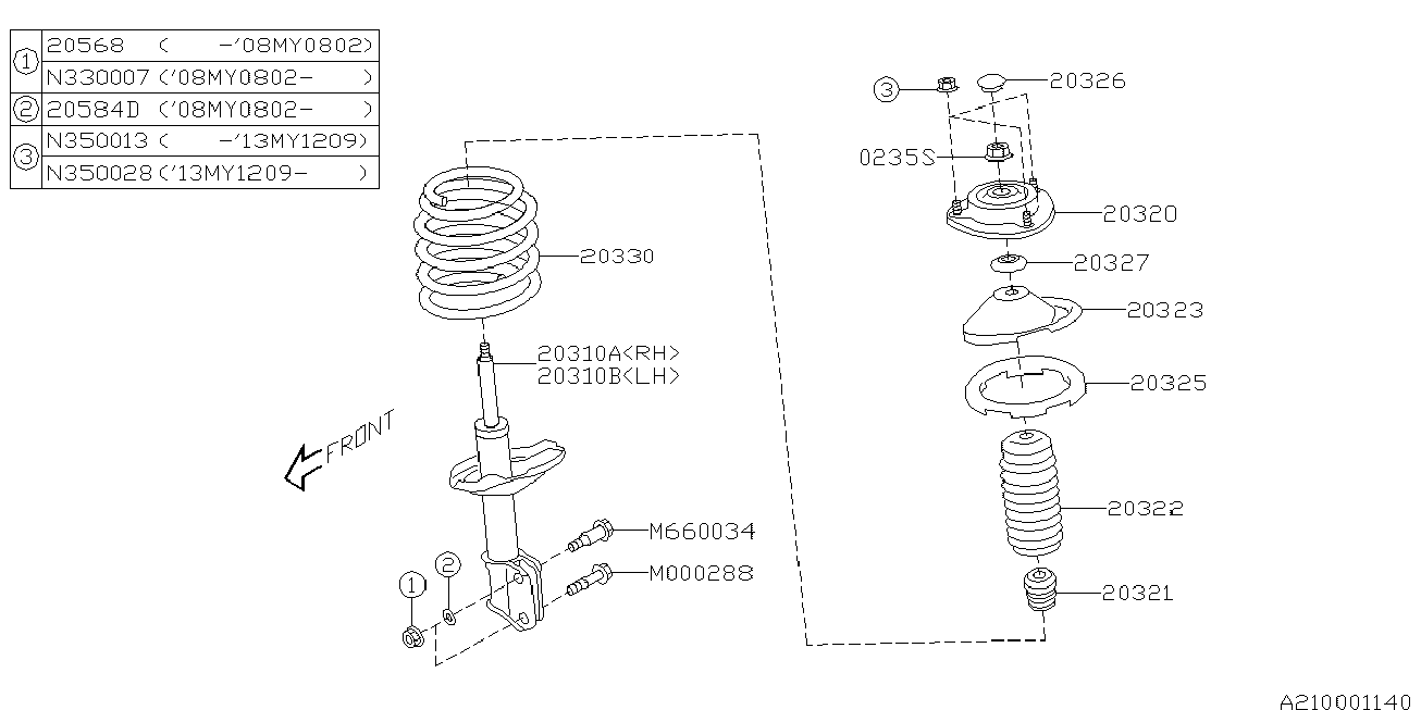 Subaru 20320-XA00A-9E - Bucsa, amortizor aaoparts.ro