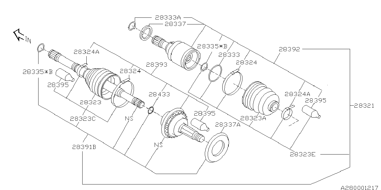 Subaru 28023-PA050 - Burduf cauciuc, articulatie planetara aaoparts.ro