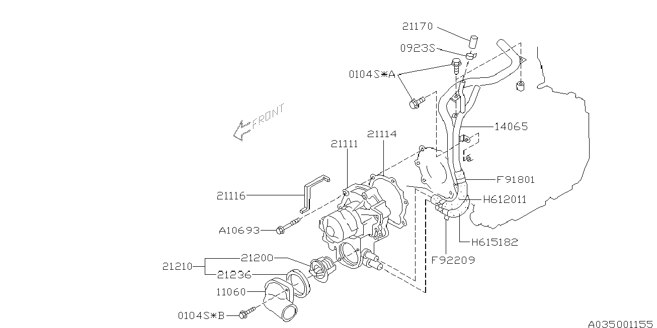 Subaru 21210AA030 - Termostat,lichid racire aaoparts.ro