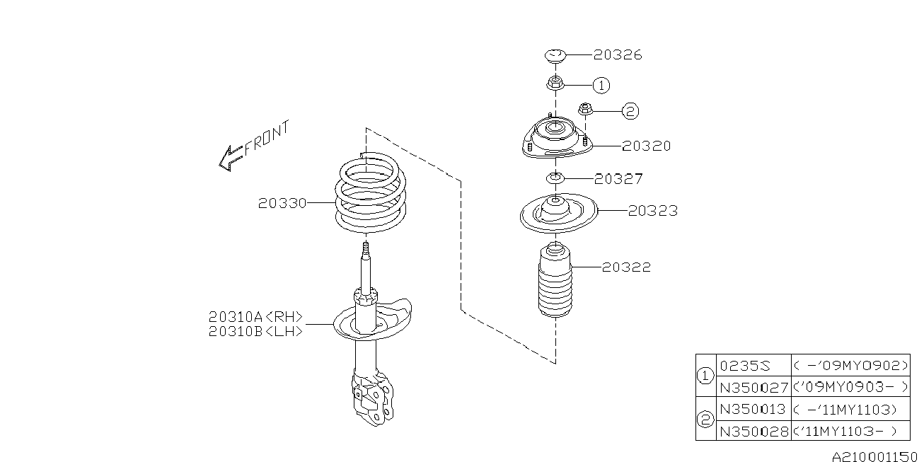 Subaru 20320FG010 - Rulment sarcina suport arc aaoparts.ro