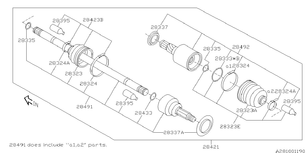 Subaru 28423FE050 - Burduf cauciuc, articulatie planetara aaoparts.ro